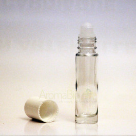 Flacon verre 10 ml à bille avec système roll-on ouvert